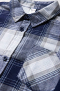 Long Sleeve Check Flannel Shirt Blue (1)