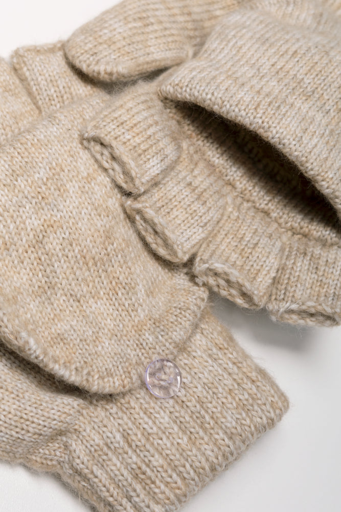 Chunky Knit Mittens Natural