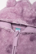 Heart Embossed Fleece Babygrow Purple (1)