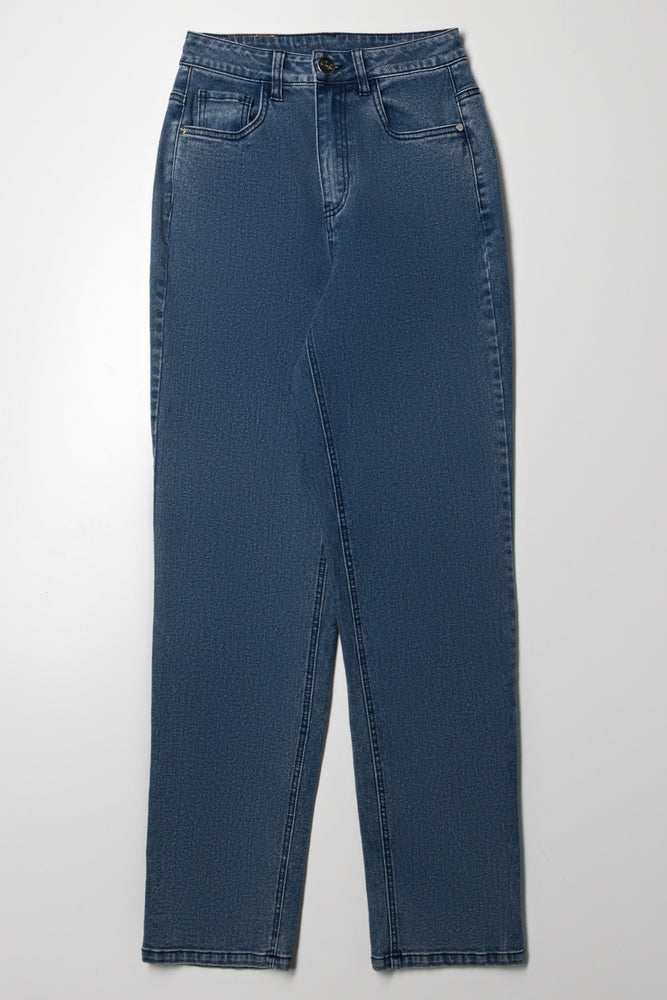 Straight Leg Denim Jeans Blue