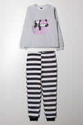 Five More Minutes Fleece Pyjama Set Grey