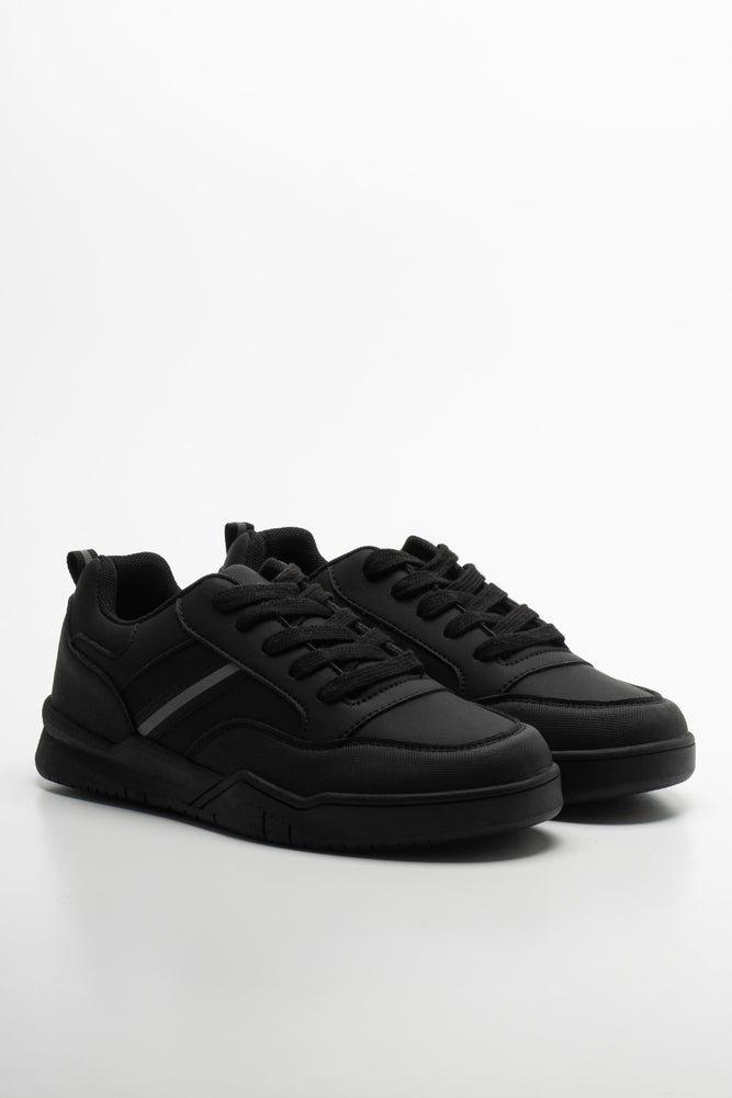 Lace Up Trainers Black