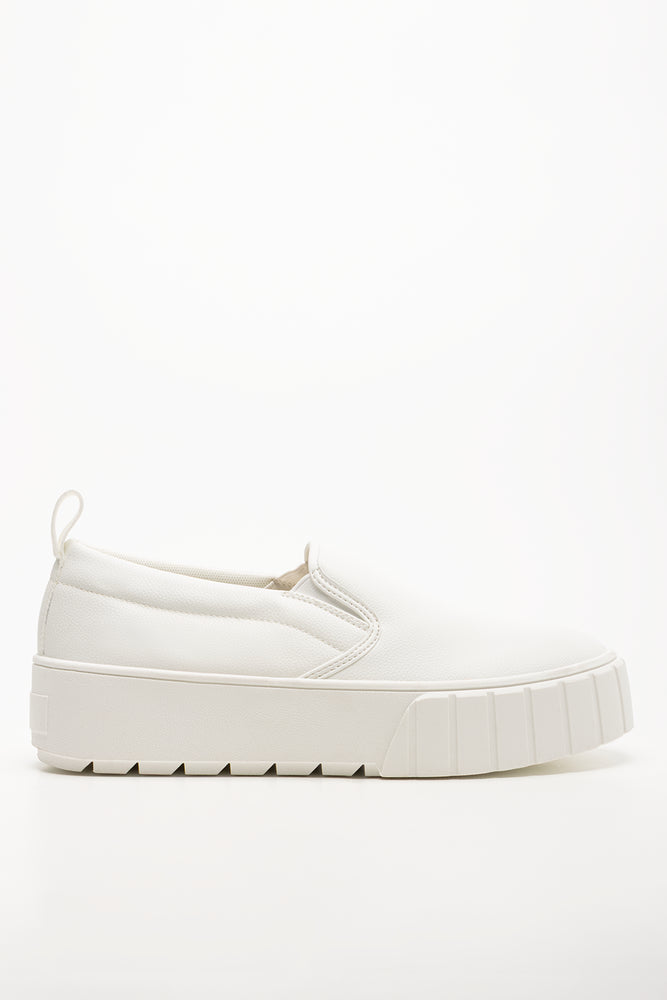 Platform Slip On Sneaker White