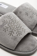 Snowflake Open Toe Slippers Grey (2)