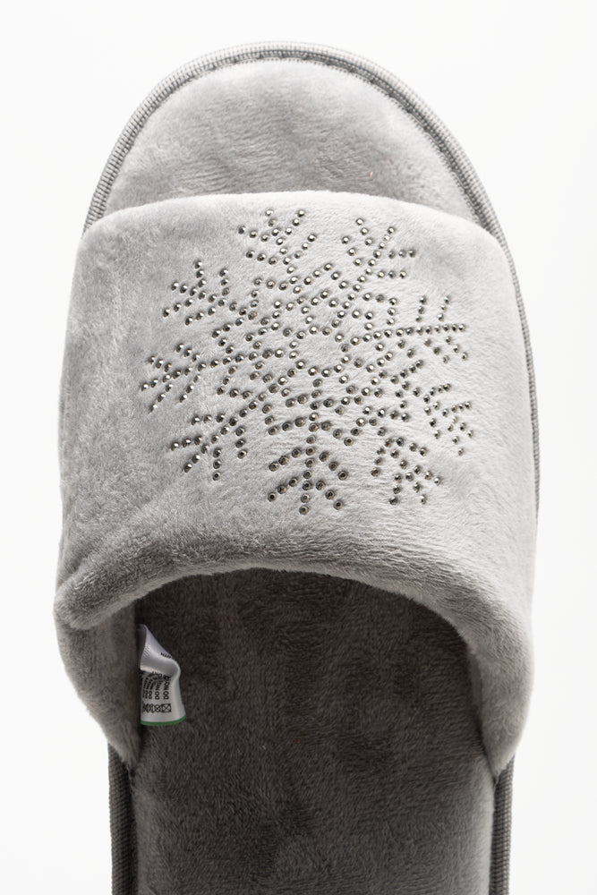 Snowflake Open Toe Slippers Grey (4)