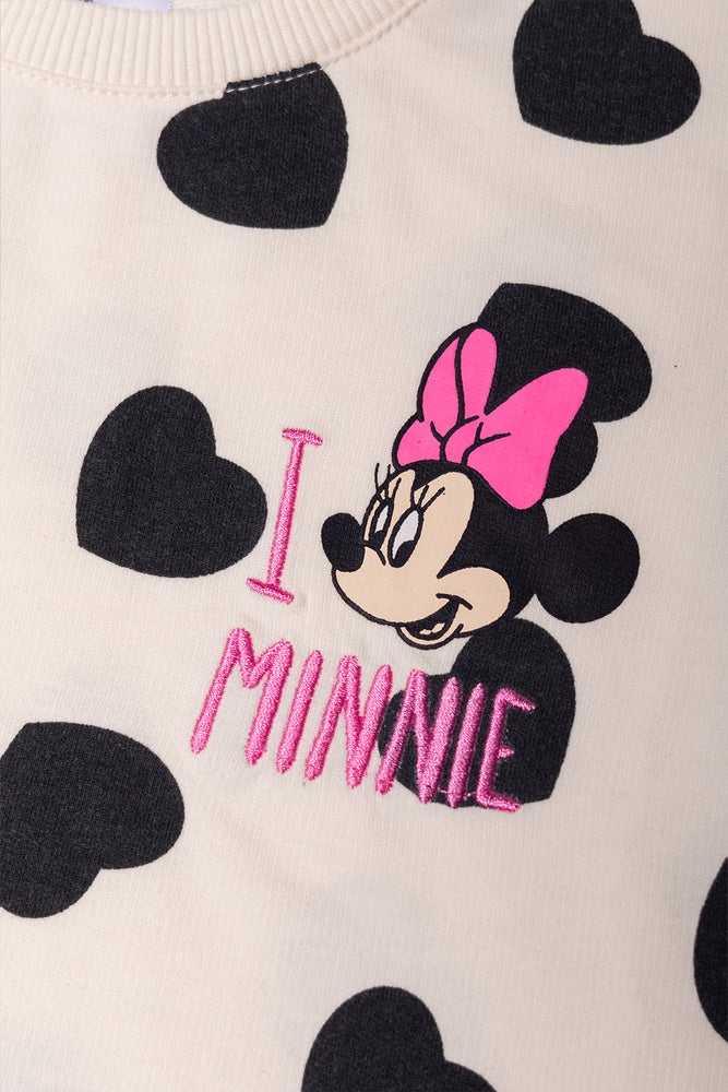 Minnie Mouse Heart Fleece Set Dark Grey