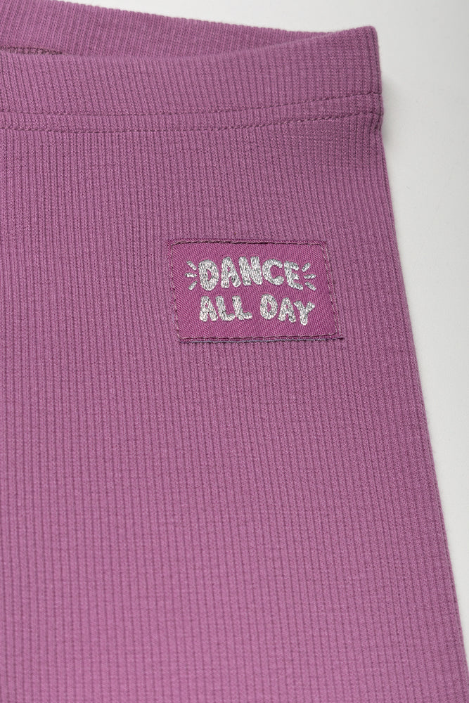 Rib Leggings Purple (1)