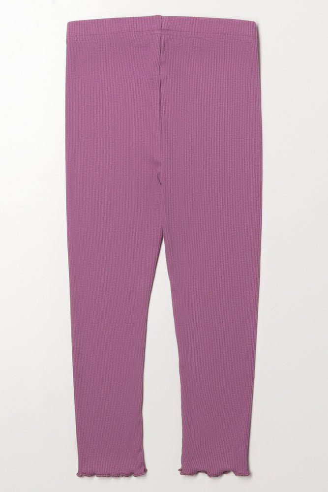Rib Leggings Purple (2)