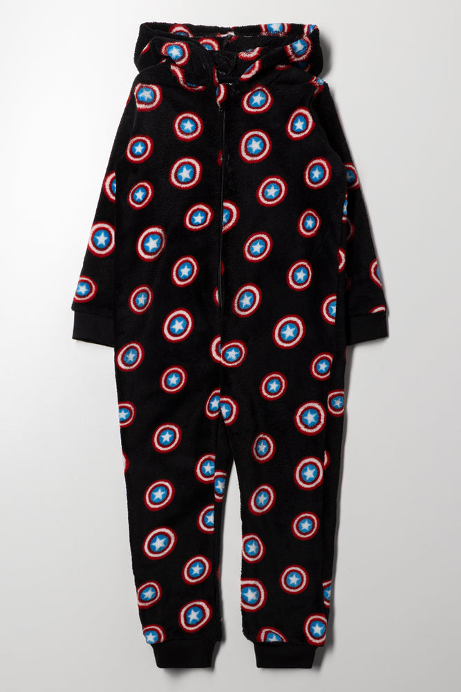 Captain America Fleece Onesie Black