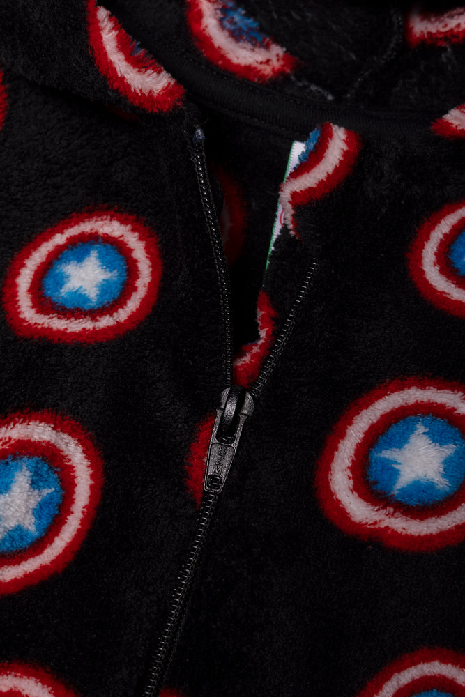 Captain America Fleece Onesie Black