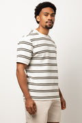 Textured Stripe Short Sleeve T-Shirt White
