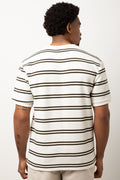Textured Stripe Short Sleeve T-Shirt White (2)