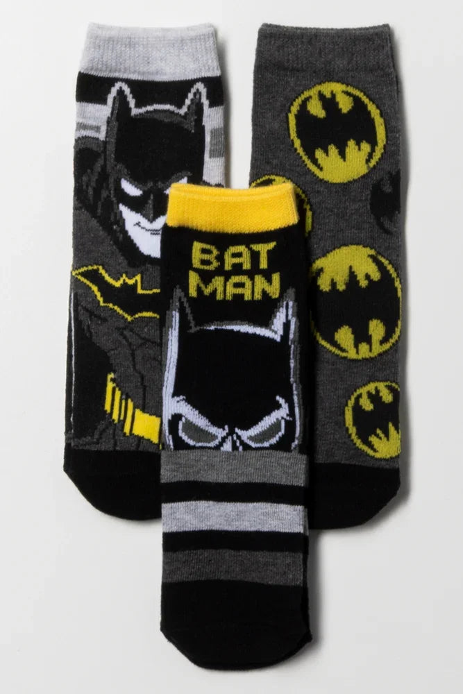 Batman 3 Pack Socks Black