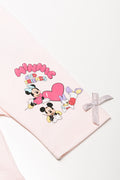 Minnie Mouse And Friends 2 Pack Cropped Leggings Red And Light Pink (1)
