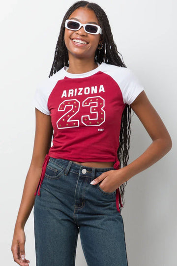 Side Tie T-Shirt Red