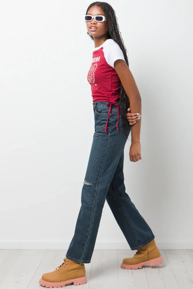 Side Tie T-Shirt Red (1)
