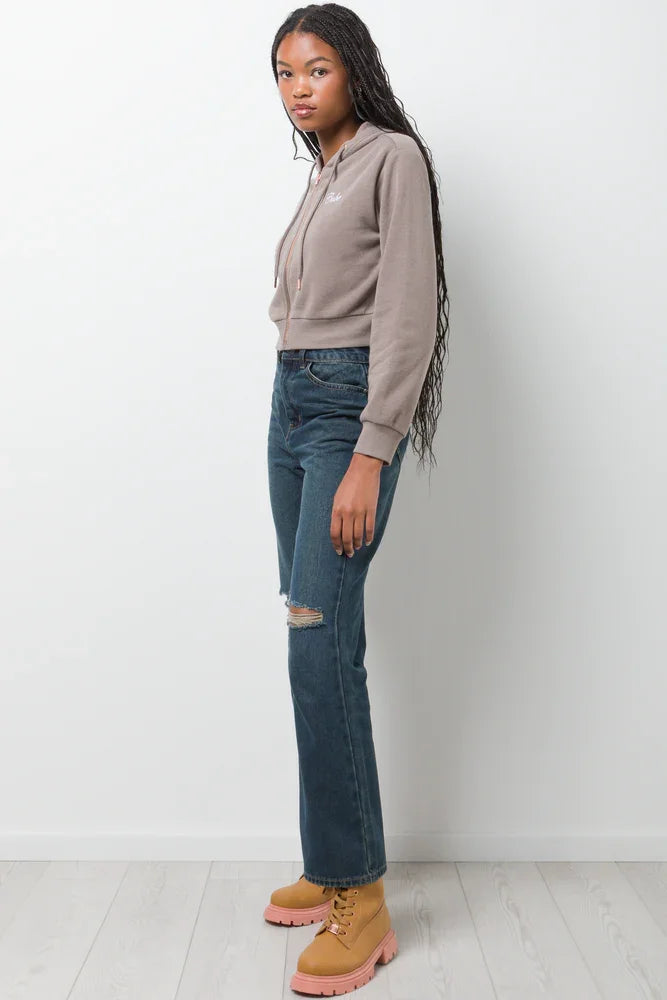 Cropped Zip Through Hooded Tracktop Natural (1)