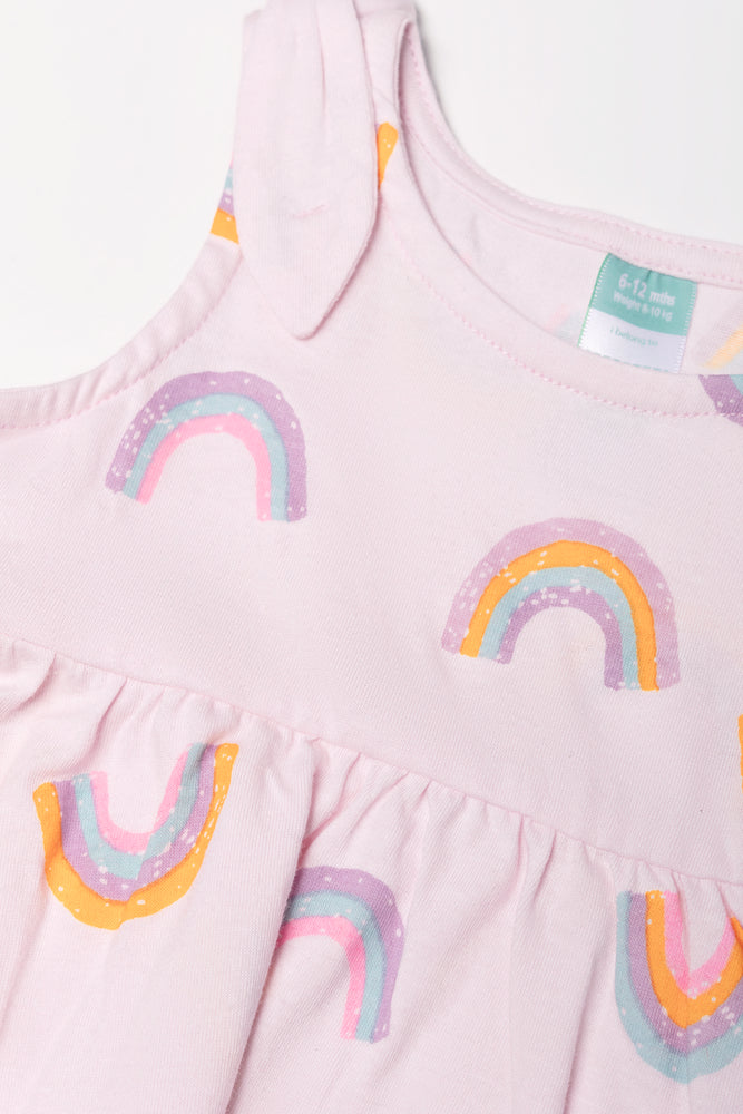 Rainbows Baby Doll Dress Pink