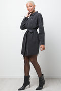 Belted Denim Dress With Sequins Black (1)