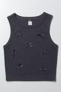 Rib Vests With Bows Black