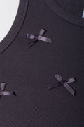 Rib Vests With Bows Black (1)