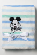 Mickey Mouse Stripe Blanket Blue