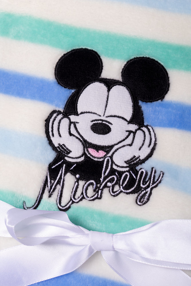 Mickey Mouse Stripe Blanket Blue (1)