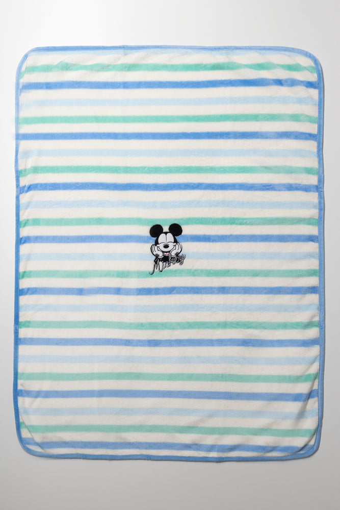 Mickey Mouse Stripe Blanket Blue (2)