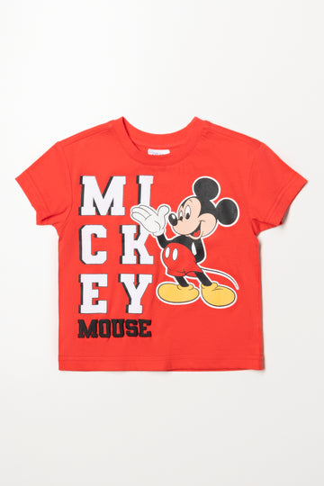 Mickey Mouse Short Sleeve T-Shirt Red