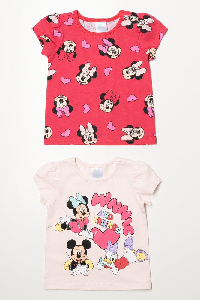 Minnie Mouse 2 Pack T-Shirts Pink