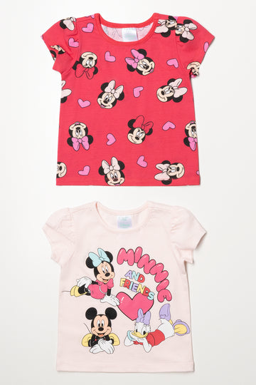Minnie Mouse 2 Pack T-Shirts Pink