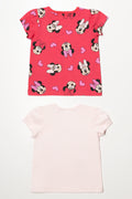 Minnie Mouse 2 Pack T-Shirts Pink (3)