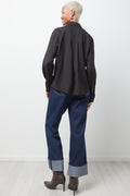 Long Sleeve Crinkle Shirt Black (2)
