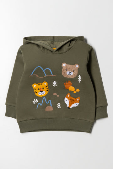 Animal Hoodie Green