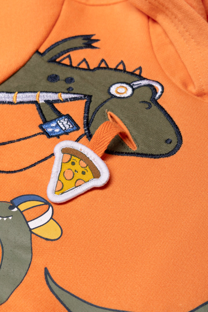 Dinosaur Hooded Tracktop Orange (1)