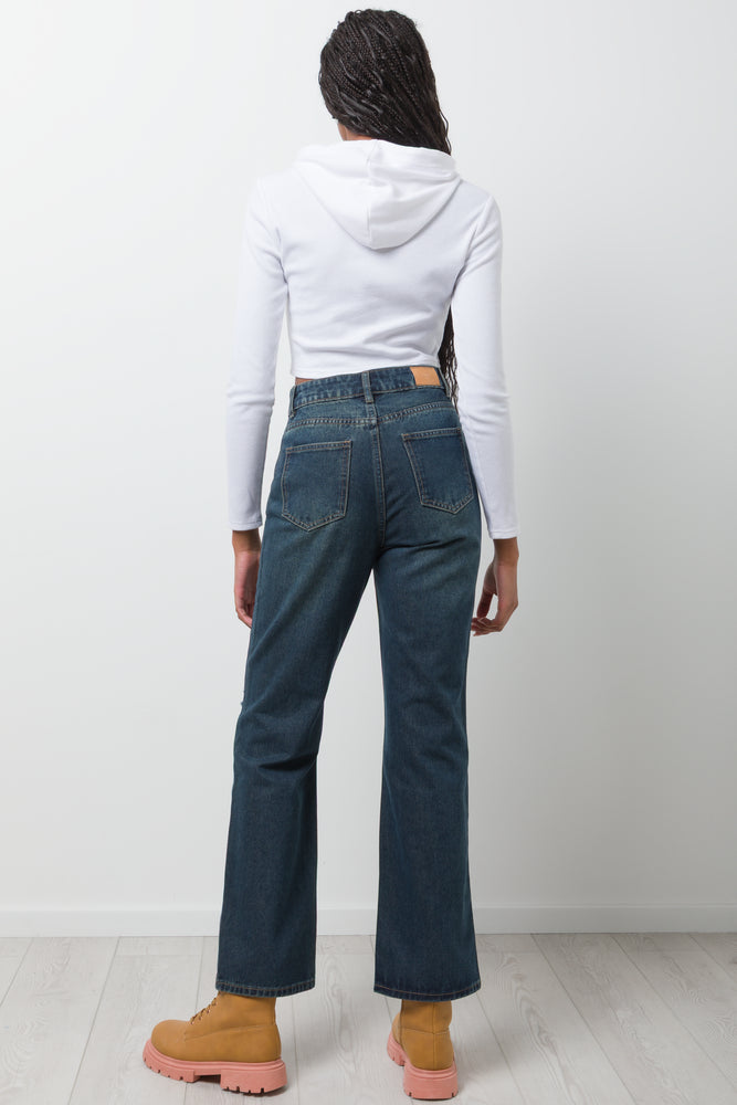 Long Sleeve Rib Top With Hood White (2)