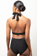 Halter Neck Bikini Top Black (2)