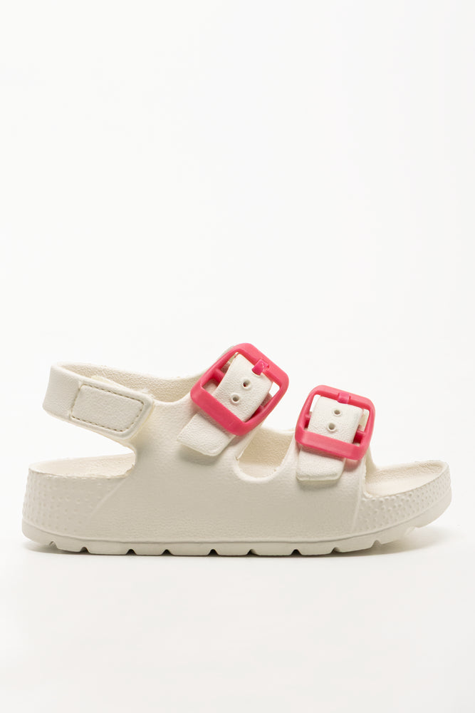 Double Buckle Sandals Cream