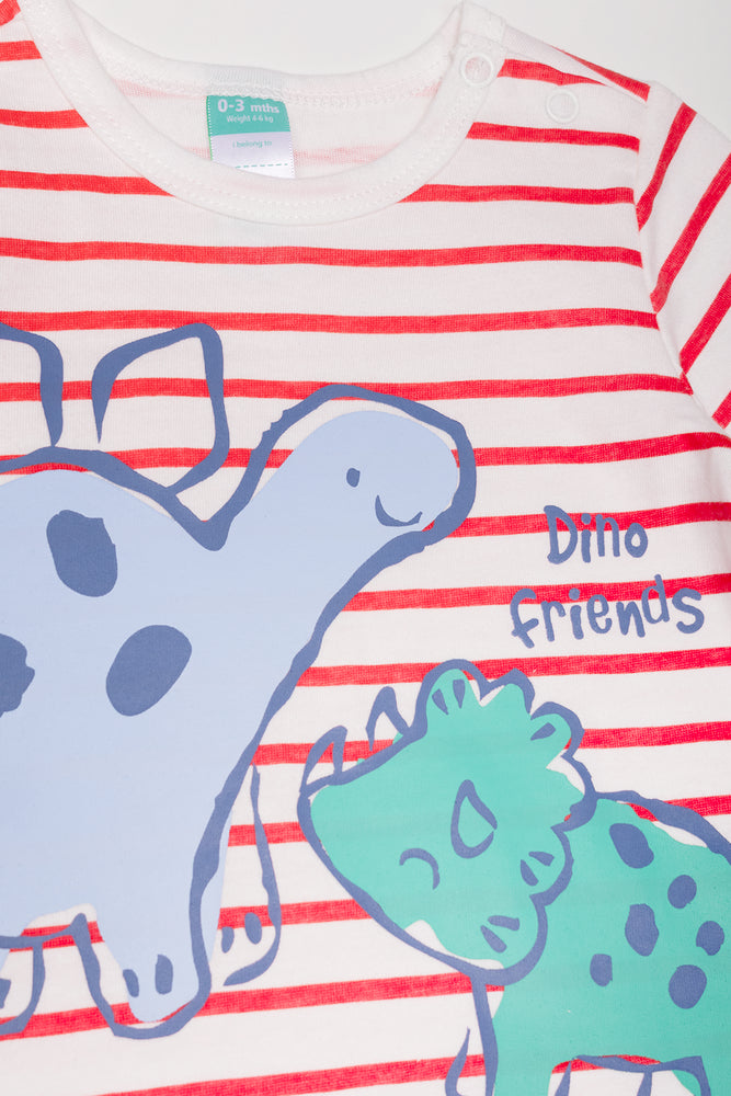 Dinosaur Friends Romper Red (1)