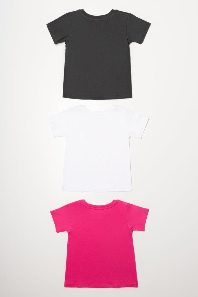 Barbie 3 Pack T-Shirts Black, White And Pink (4)