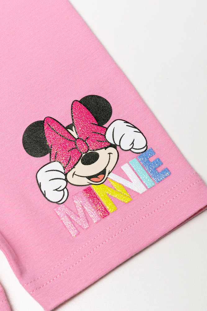 Minnie Mouse 2 Pack Cycling Shorts Pink (1)