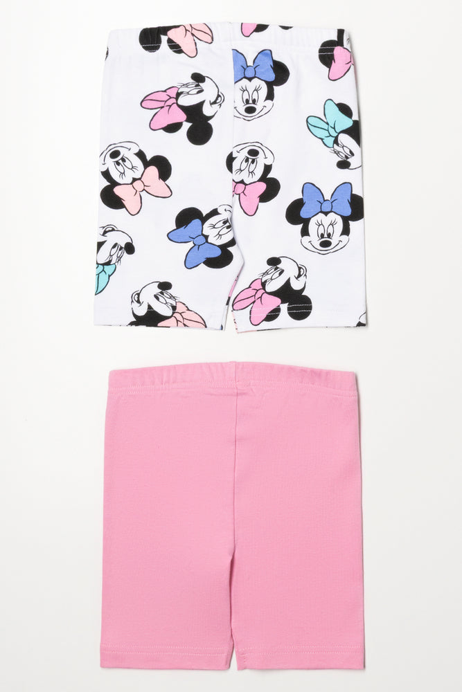 Minnie Mouse 2 Pack Cycling Shorts Pink (3)