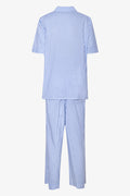 Short Sleeve Button Through Pyjama Set Blue (1)
