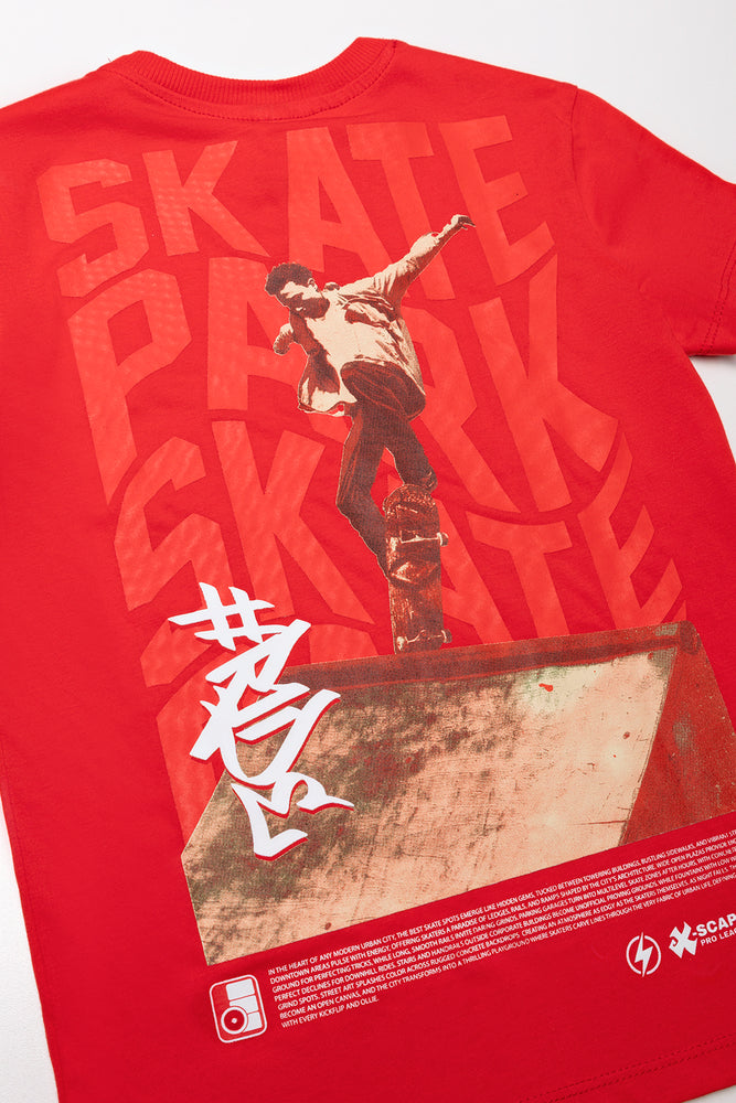 Skate Short Sleeve T-Shirt Red (2)