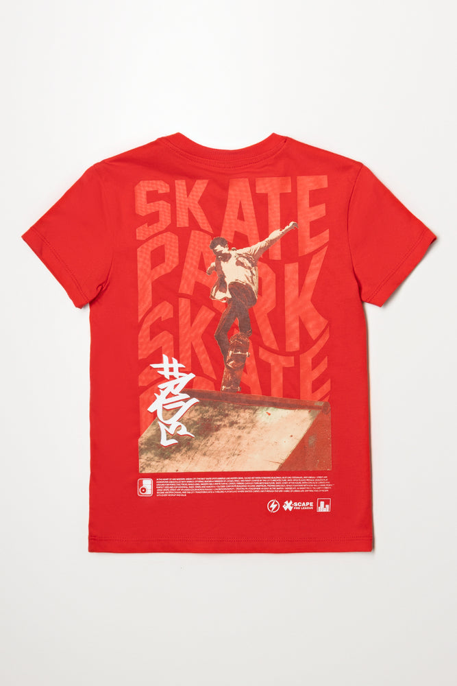 Skate Short Sleeve T-Shirt Red (3)