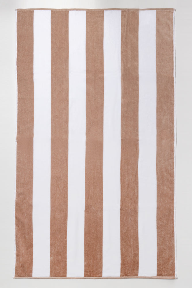 Stripe Beach Towel White And Natural