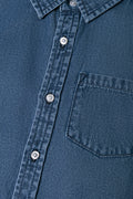 Short Sleeve Denim Shirt Blue (1)