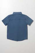 Short Sleeve Denim Shirt Blue (2)