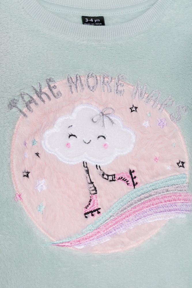 Take More Naps Pyjama Set Light Green And Grey