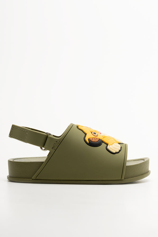 Simba Slides Dark Green And Yellow